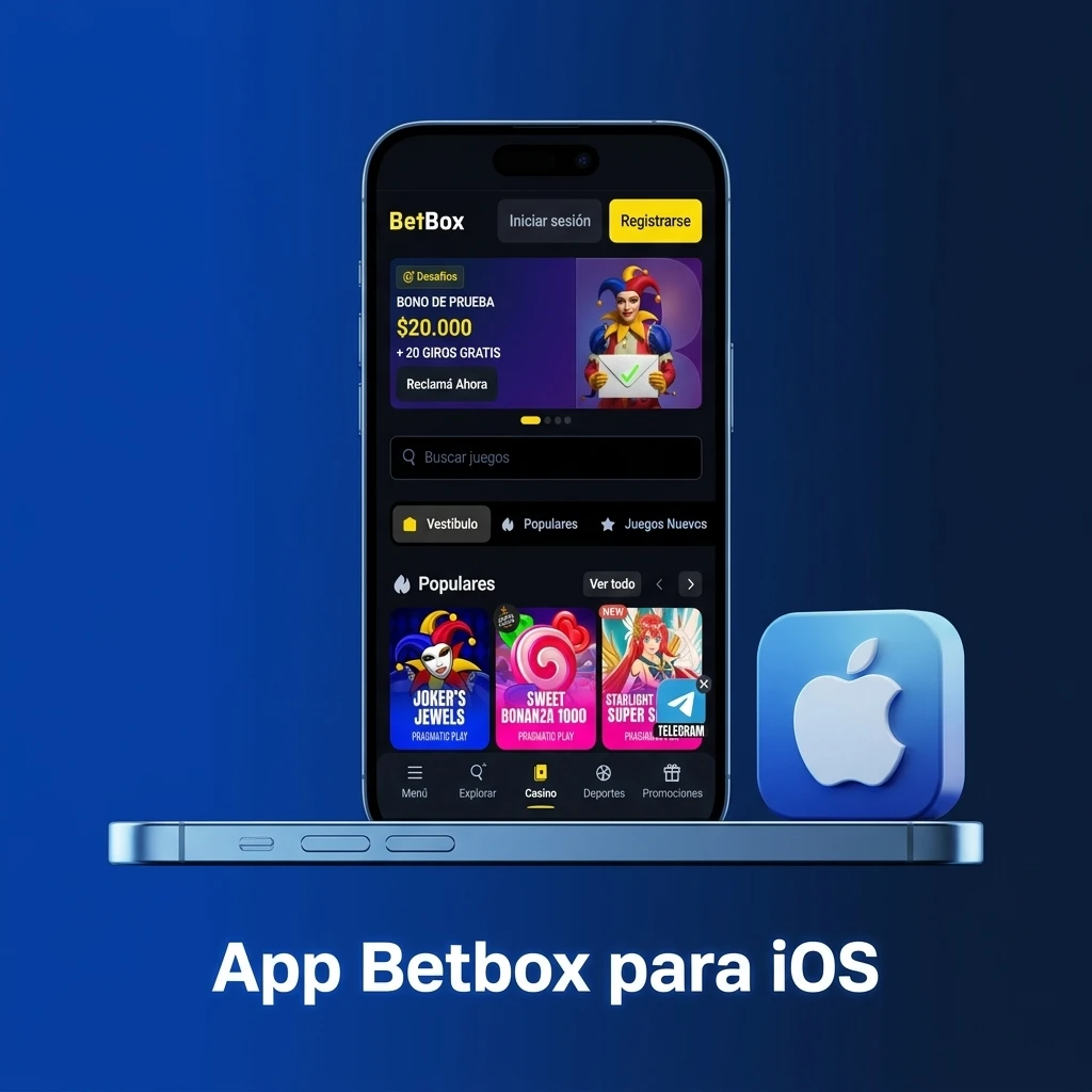 App Betbox gratis para iOS en iPhone y iPad. Replica todas las funciones del sitio web.