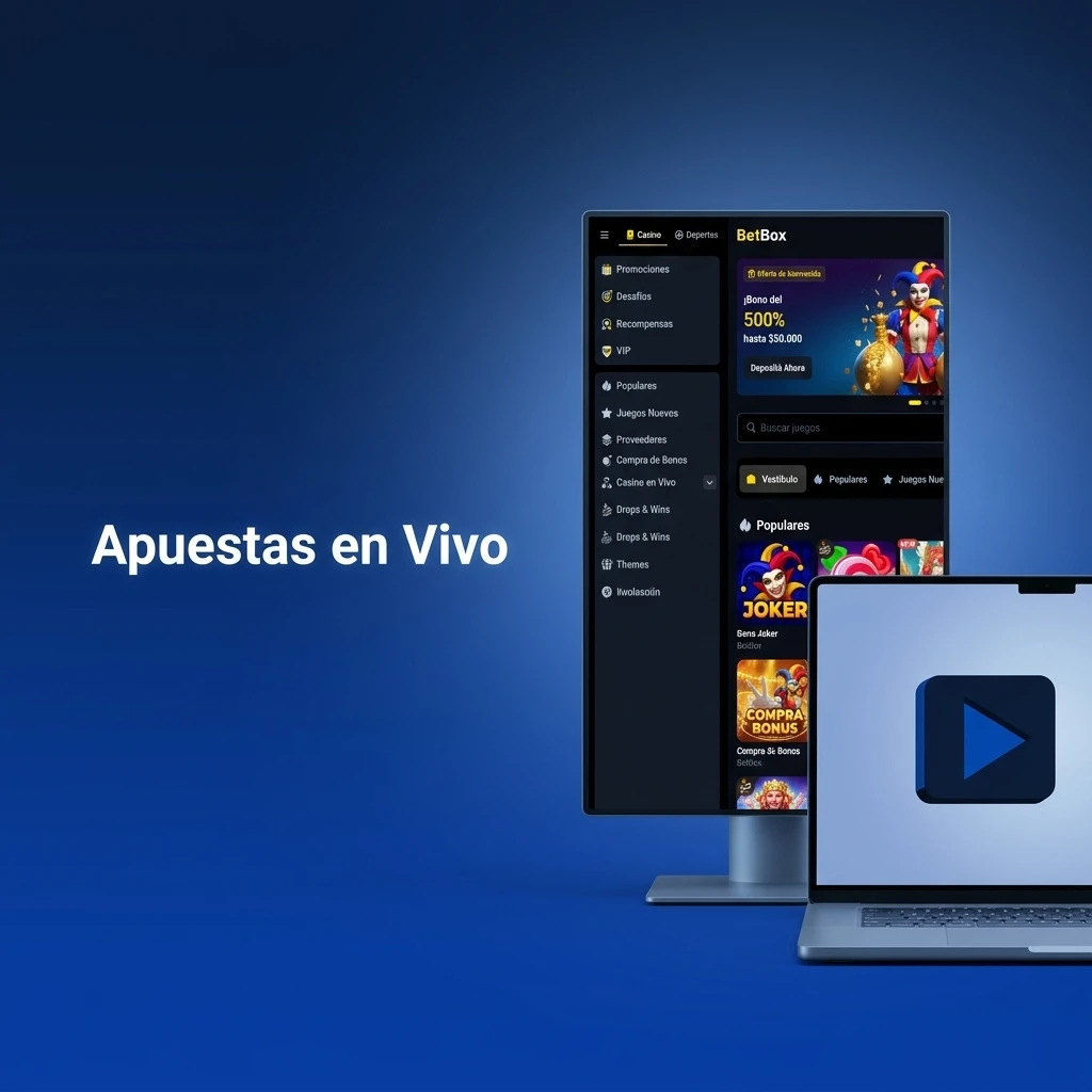 Panel de apuestas en vivo de Betbox con cuotas y estadísticas deportivas actualizadas al instante.