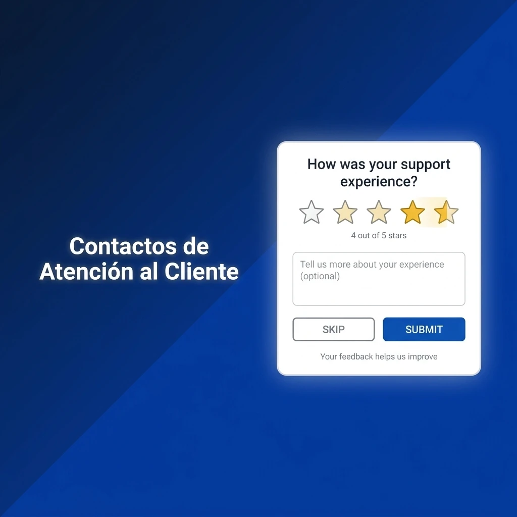 Canales de atención al cliente con chat, email y WhatsApp para resolver dudas sobre tu saldo.