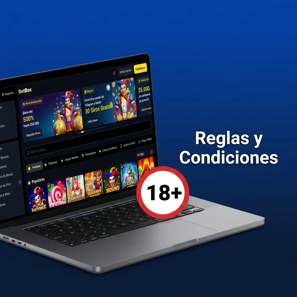 Reglas y condiciones oficiales para registrarse y apostar en Betbox Argentina.