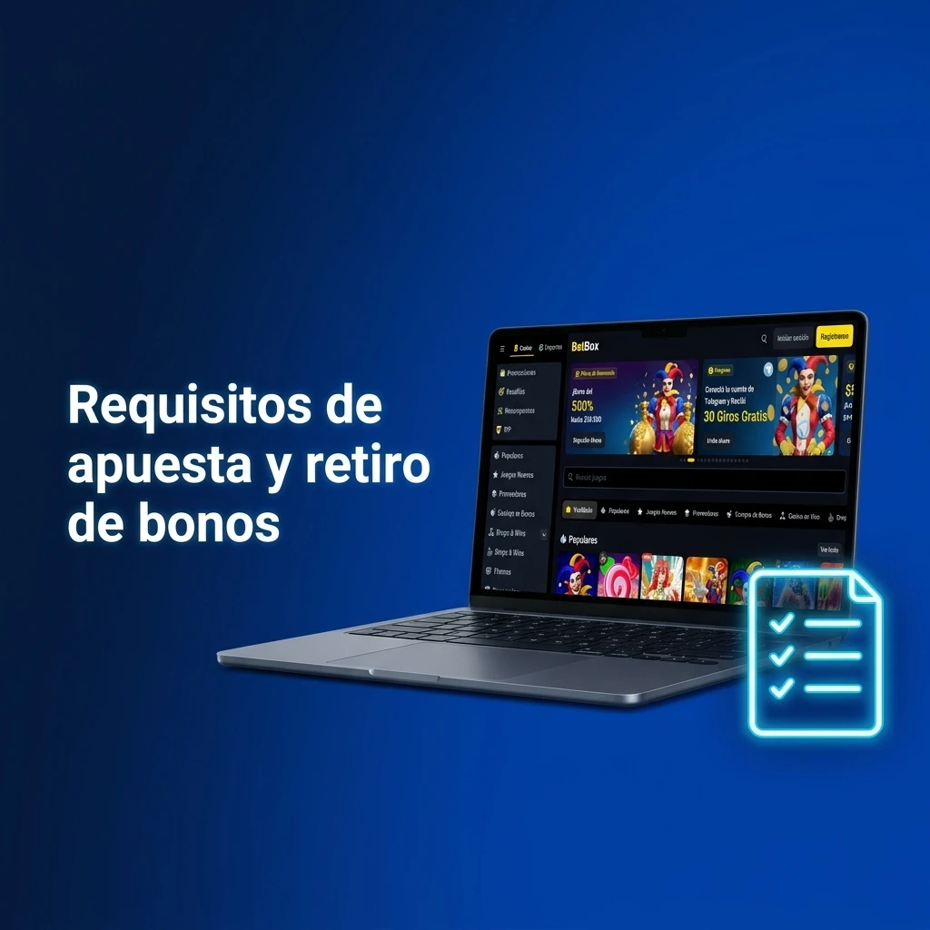 Requisitos de apuesta y retiro de bonos de Betbox en casino y apuestas deportivas.