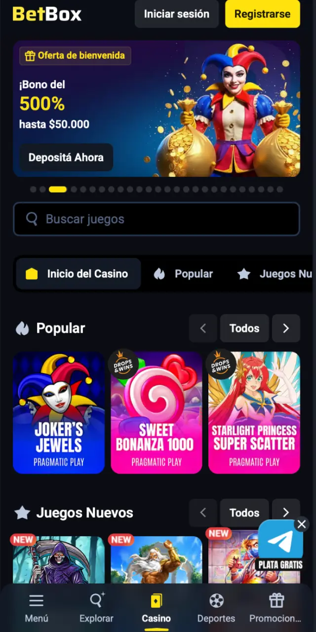 betbox app screenshot casino