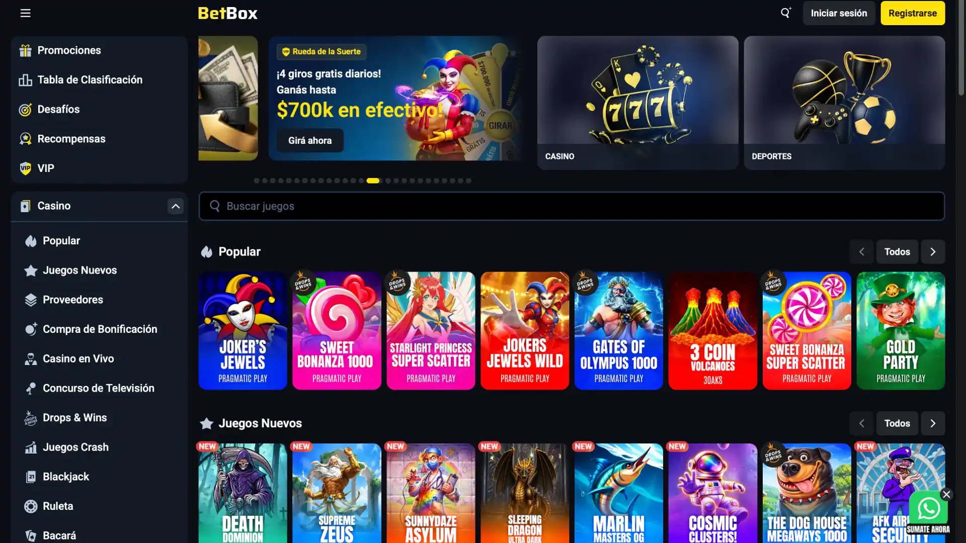 betbox casino screenshot main